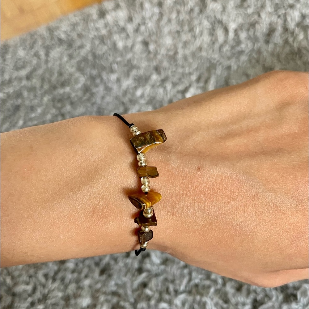 Hand made bracelet with brown stones